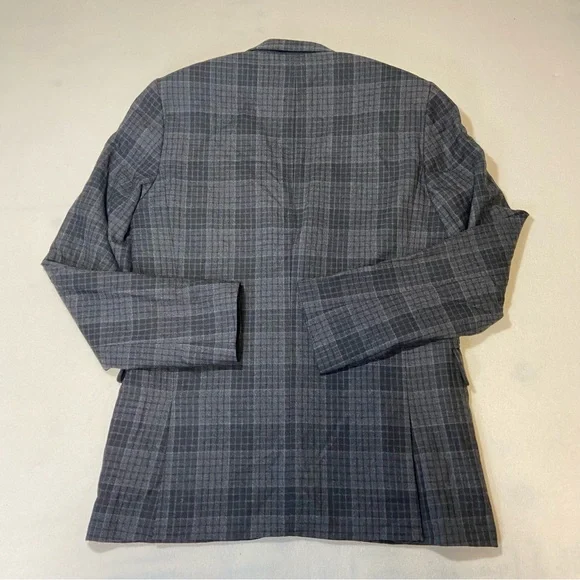 VINCE Mens Wool Plaid Gray & Black Blazer Size 38